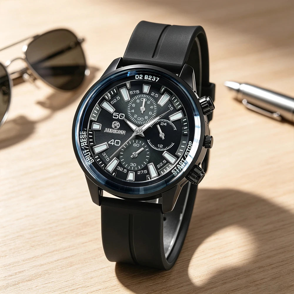 Montre Quartz Homme Nouvelle 1Pc, Pratique et Polyvalente, Le Meilleur Choix pour Offrir en Cadeau aux Pères et Petit Amis (Sans Boîte Fournie)