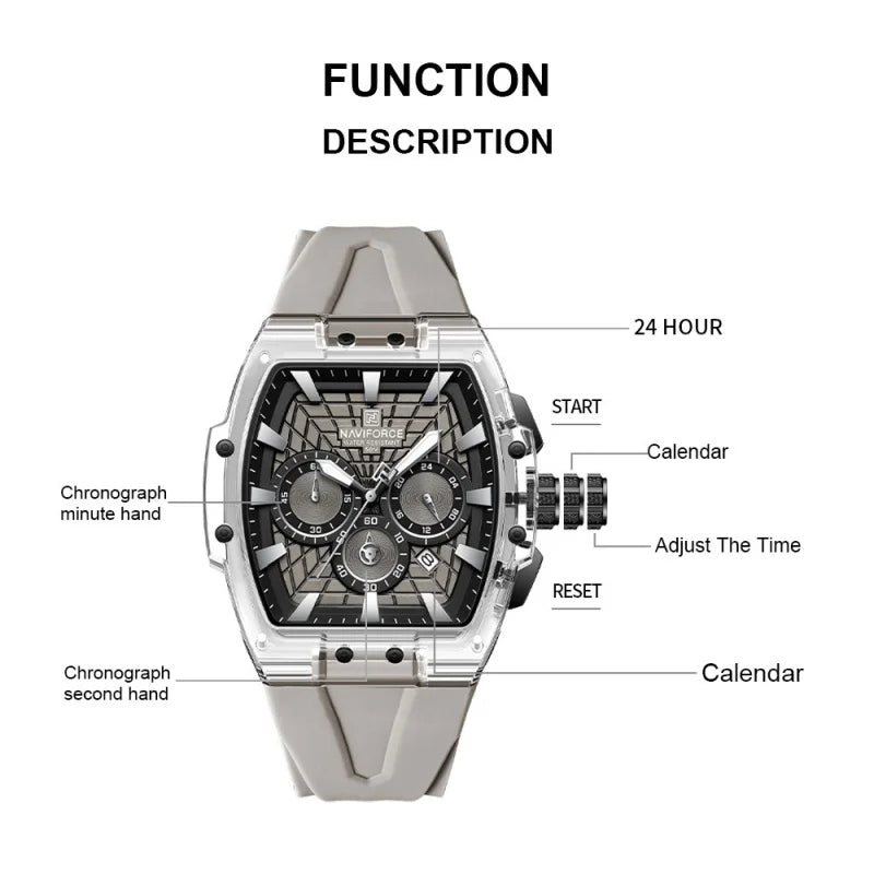 Montre NAVIFORCE — Chronographe Multifonction, 30m