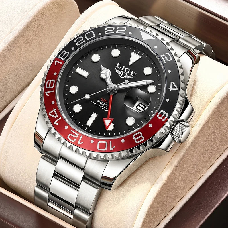 Montre décontractée pour homme LIGE, montre fashion business plongeur, montre de luxe étanche pour hommes, chronographe quartz sport, Relogio Masculino