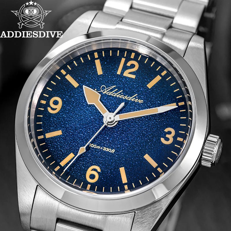 Montre Plongée ADDIESDIVE 36mm — Verre Saphir, Cuir