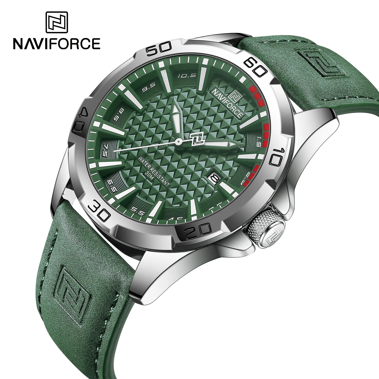 Montre NAVIFORCE NF8023 — Quartz, Calendrier, Cuir