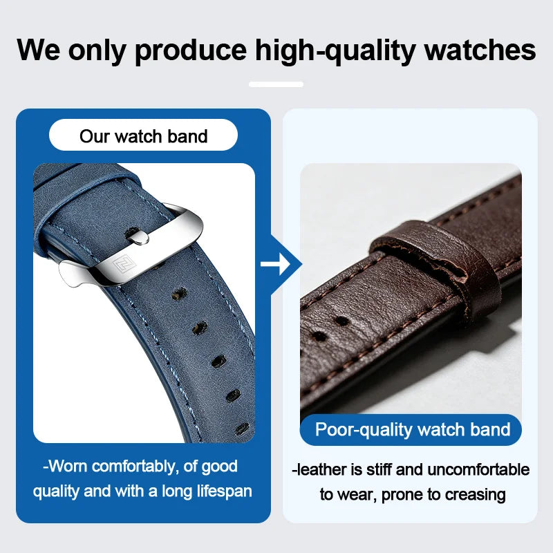 Montre NAVIFORCE NF8023 — Quartz, Calendrier, Cuir