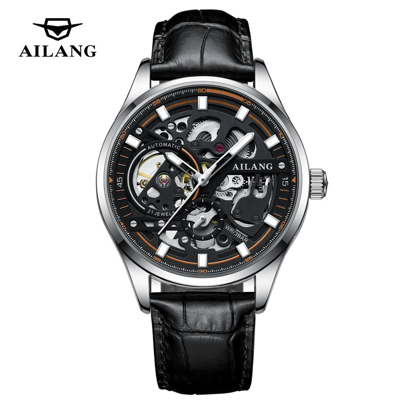 Montre Automatique AILANG 8835 — Squelette Steampunk, Acier