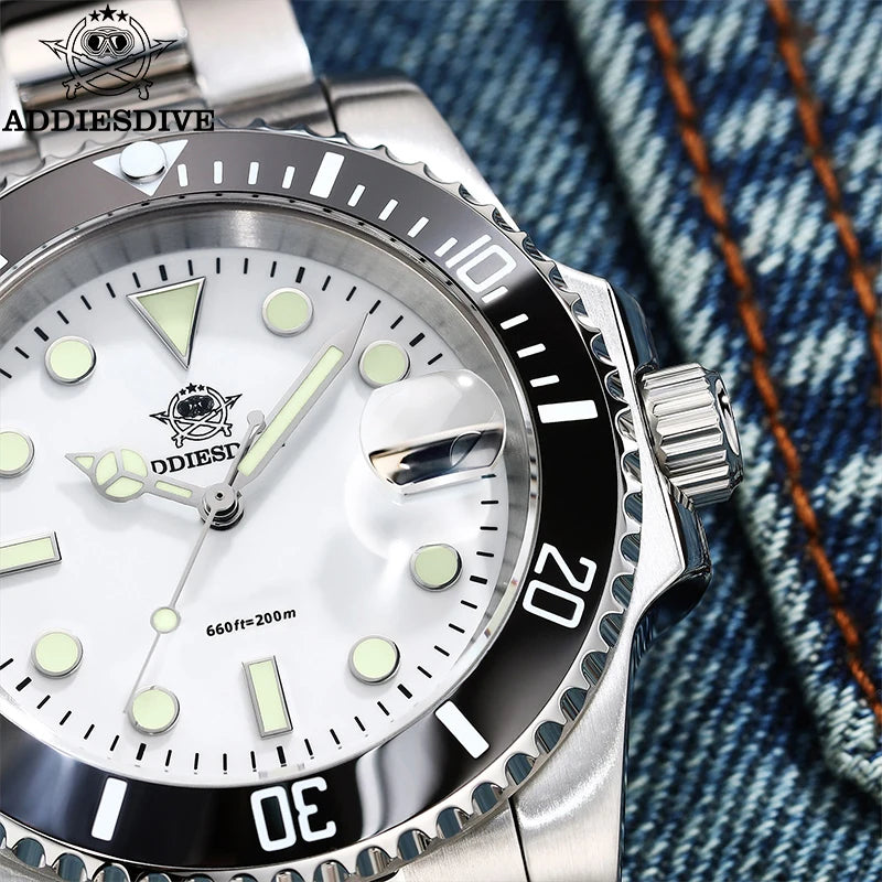 Montre Plongée ADDIESDIVE — Blanche, 200m