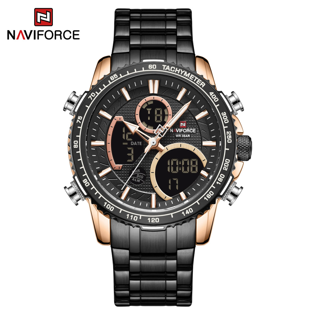 Montre NAVIFORCE — Chronographe Quartz, Bracelet Acier