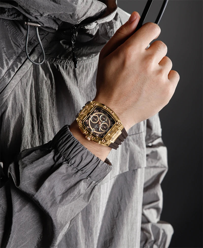 Montre NAVIFORCE 7105 — Chronographe, Boîtier Transparent