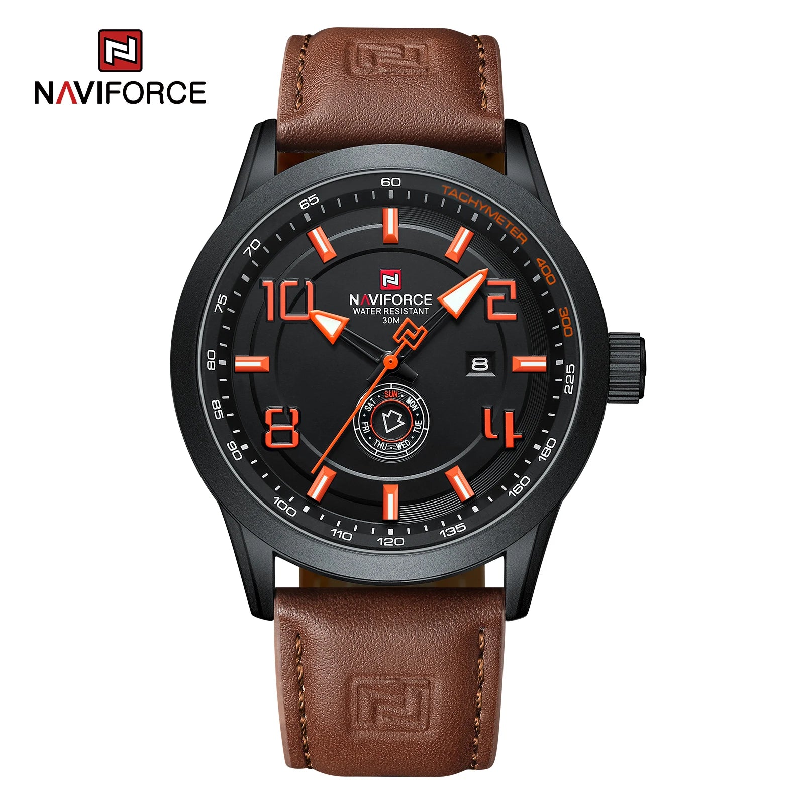 Montre NAVIFORCE — Quartz, Date &amp; Jour, Cuir