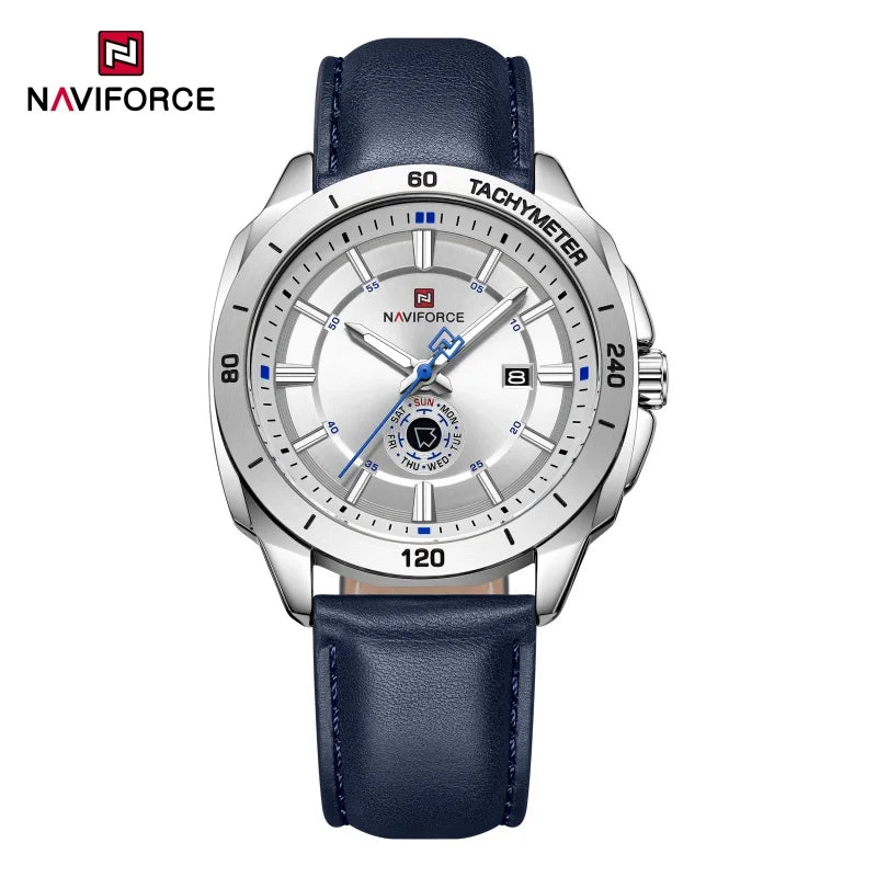 Montre NAVIFORCE — Quartz, Cuir, Coffret Inclus