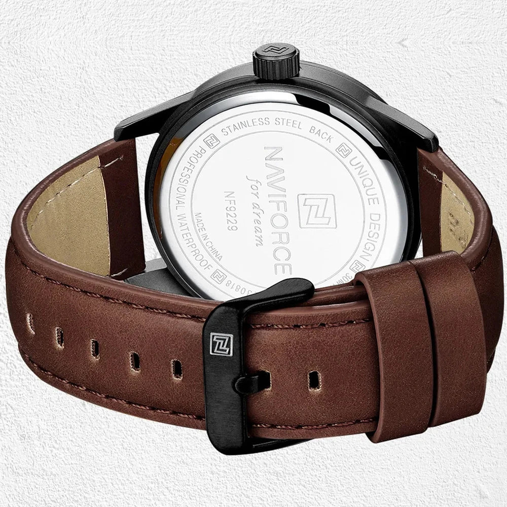 Montre NAVIFORCE — Quartz, Date &amp; Jour, Cuir