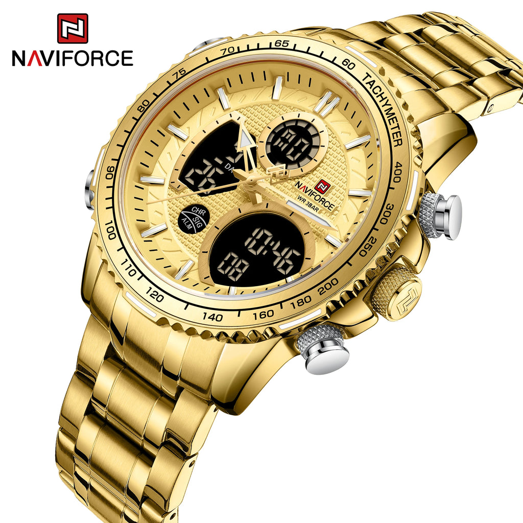 Montre NAVIFORCE — Chronographe Quartz, Bracelet Acier