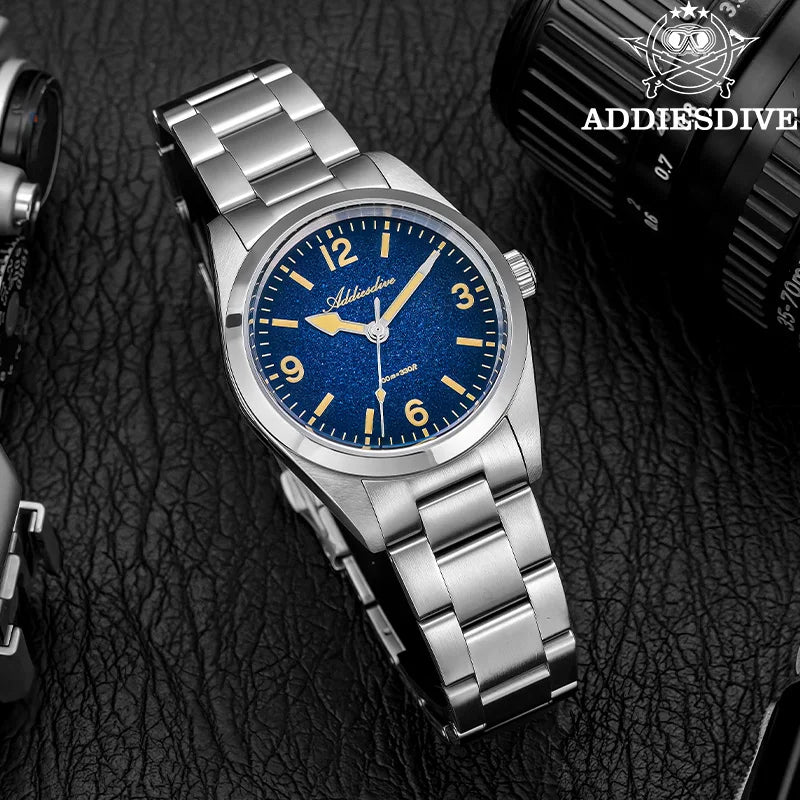 Montre Plongée ADDIESDIVE 36mm — Verre Saphir, Cuir