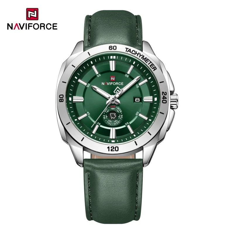 Montre NAVIFORCE — Quartz, Cuir, Coffret Inclus