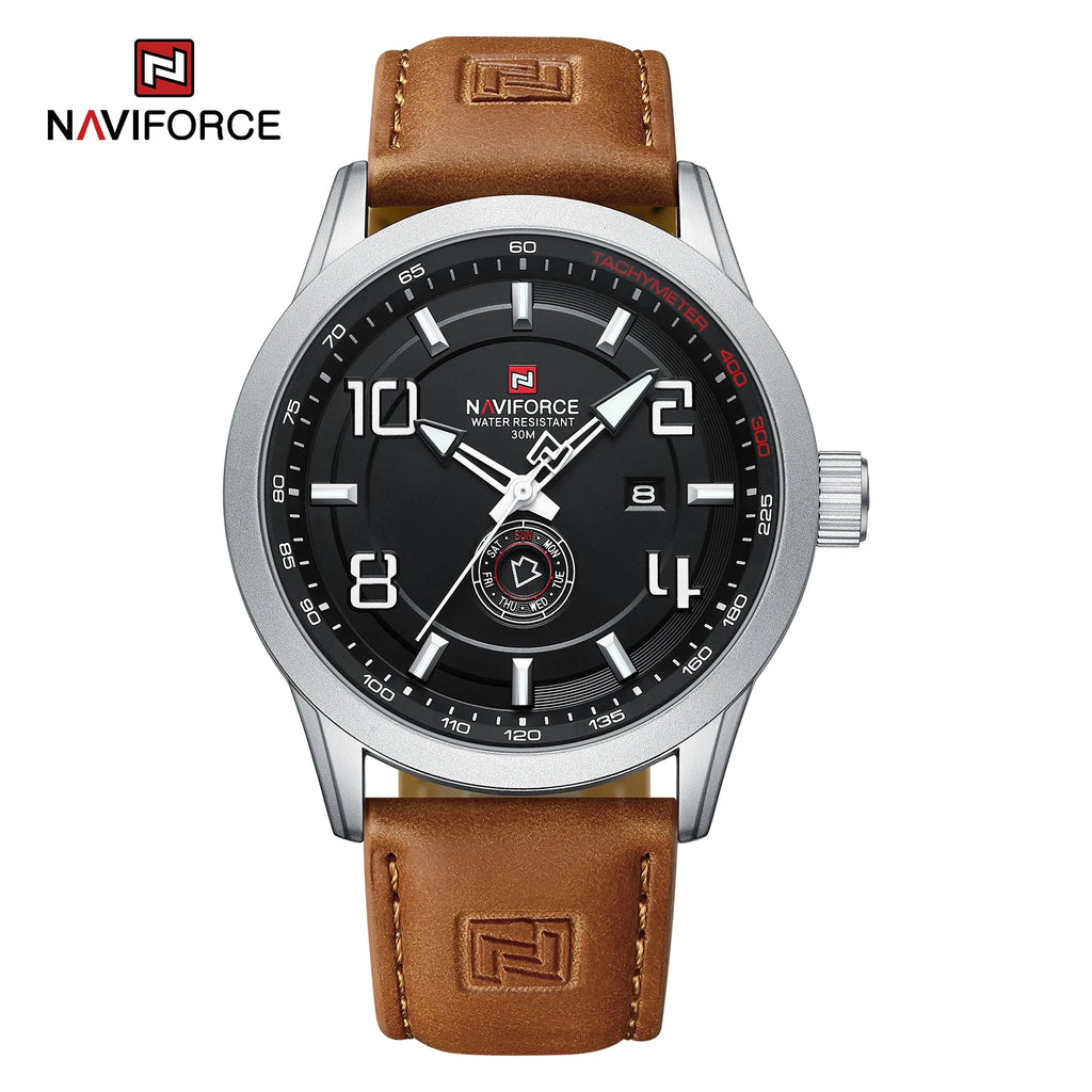 Montre NAVIFORCE — Quartz, Date &amp; Jour, Cuir