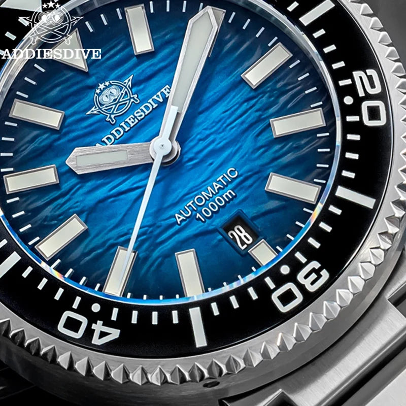 Montre Automatique ADDIESDIVE — Mouvement 8215, Étanche 1000m