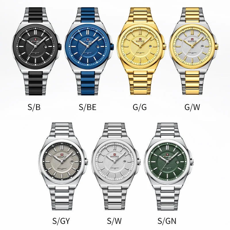 Montre NAVIFORCE — Classique, Acier Inoxydable