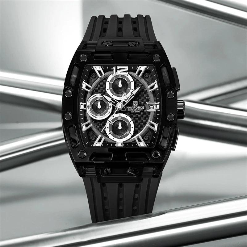 Montre NAVIFORCE 7105 — Chronographe, Boîtier Transparent