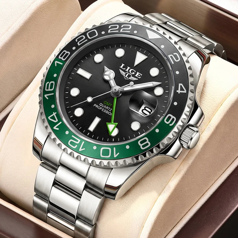 Montre décontractée pour homme LIGE, montre fashion business plongeur, montre de luxe étanche pour hommes, chronographe quartz sport, Relogio Masculino