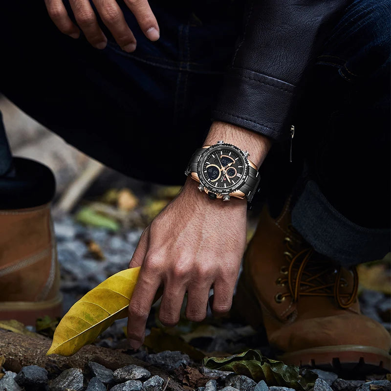 Montre NAVIFORCE — Chronographe Quartz, Bracelet Acier