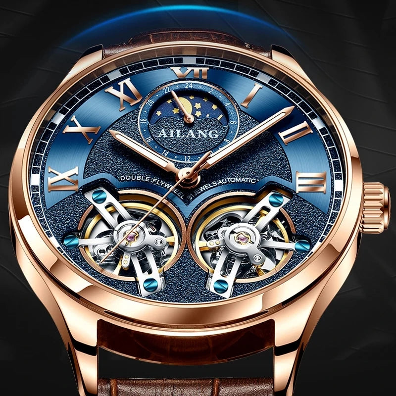 Montre Automatique AILANG — Double Tourbillon, Cuir