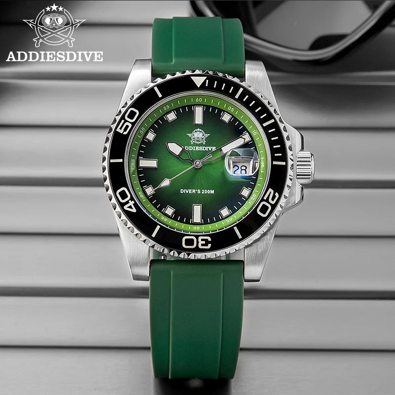 Montre Plongée ADDIESDIVE — Lunette Céramique, Acier ou Rubber